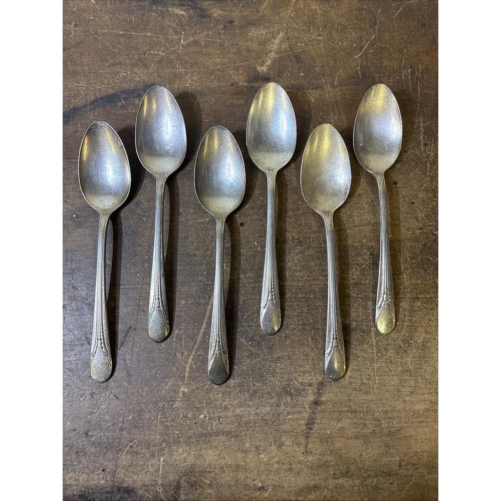 Vtg Inheritance Teaspoons Set 6 Silverplate by Rogers International Flatware